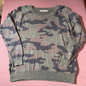 Stitches & Stripes Wynona Scoop Neck Dark Camo Pullover Sweater